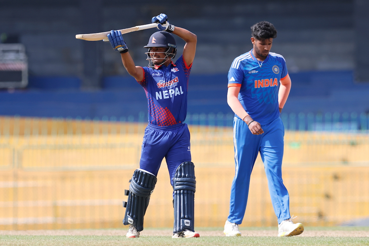 Rohit Kumar Paudel (c) of Nepal reacts during the ACC Men's Emerging Teams Asia Cup 2023 cricket match between India A and Nepal at the R. Premadasa International Cricket Stadium, Colombo, Sri Lanka on July 17, 2023.Photo by: Deepak Malik / Creimas / Asian Cricket Council