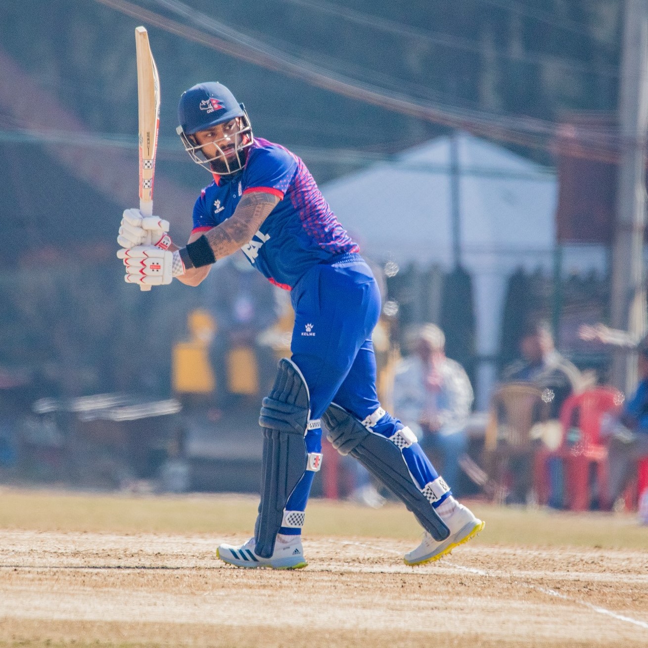 Nepal's opener, Kushal Bhurtel, played a half-century innings of 66 runs off 93 balls with 8 fours.