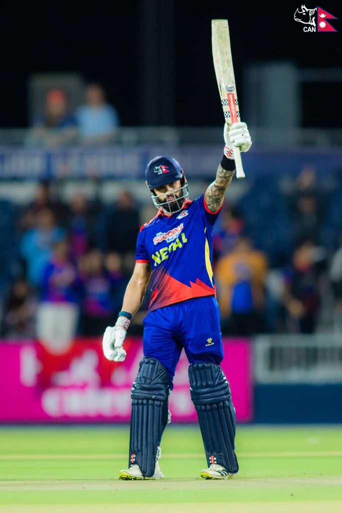 Kushal Bhurtel was the top scorer for Nepal, amassing 92 runs off 54 balls, including 7 fours and 4 sixes. This marks Bhurtel's ninth T20 International half-century in 52 matches