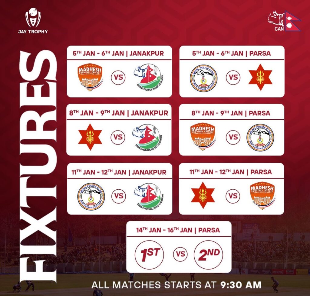 Fixtures of Jay Trophy 