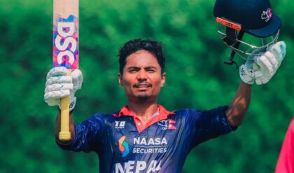 rohit paudel century